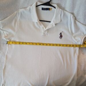 Polo by Ralph Lauren Women's XL Classic White Polo Shirt With Beaded LOGO